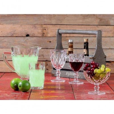 Jogo De 2 Taças Para Agua Clear Vitral Verre - Mimo Style