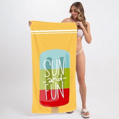Toalha De Praia Picolé Sun Fun  criativas e clássicas