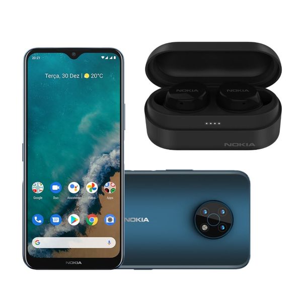 Combo Nokia - Smartphone Nokia G50 5G 128GB 4GB RAM Tela 6,82 Pol. Azul e Fone de Ouvido Nokia Power Earbuds TWS Lite - NK046K NK046K