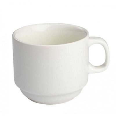 Xicara De Cha Empilhavel 200 Ml Porcelana Branca Bar E Hotel