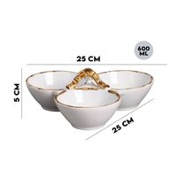 Petisqueira 3 Divisórias Borda De Bambu Natural Scalla 1ª L