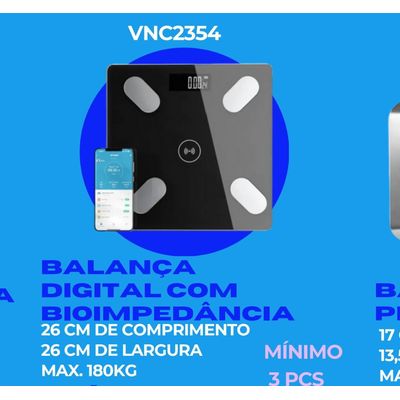 Balança Digital Corporal Bioimpedância Bluetooth App Único / Preto