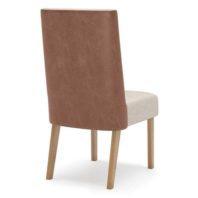 Cadeira Para Mesa De Jantar Anne Kit 2 Peças Nature Courano Linho - Henn
