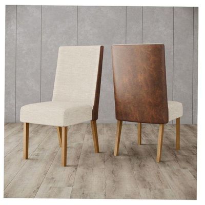 Cadeira Para Mesa De Jantar Anne Kit 2 Peças Nature Courano Linho - Henn