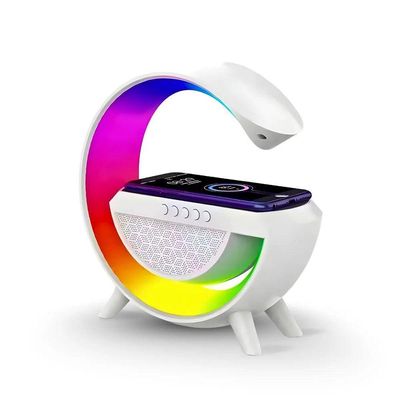 Luminária Inteligente Com Caixa De Som E Carregador Indução
