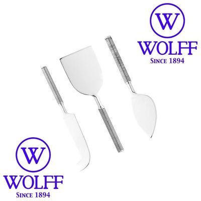 Conjunto 3 Facas Para Queijo De Aço Inox Cabo Espiral Wolff