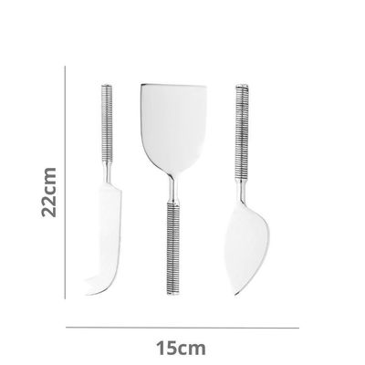 Conjunto 3 Facas Para Queijo De Aço Inox Cabo Espiral Wolff