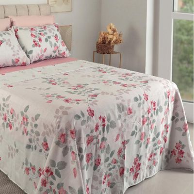 Jogo de Cama Duplo Casal 4 Peças 140 Fios 250x220cm Adele Realce Premium - Sultan