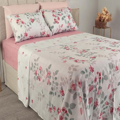 Jogo de Cama Duplo Casal 4 Peças 140 Fios 250x220cm Adele Realce Premium - Sultan