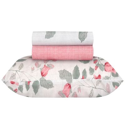 Jogo de Cama Duplo Casal 4 Peças 140 Fios 250x220cm Adele Realce Premium - Sultan