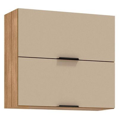 Armário Aéreo Viv Aluminum 2 Portas Basculantes 80 Cm Freijó Vanilla - Kits Paraná