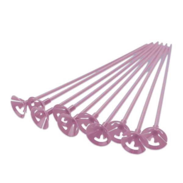 Suporte Para Balão Klf Festas 33cm com 10 Unidades Rosa