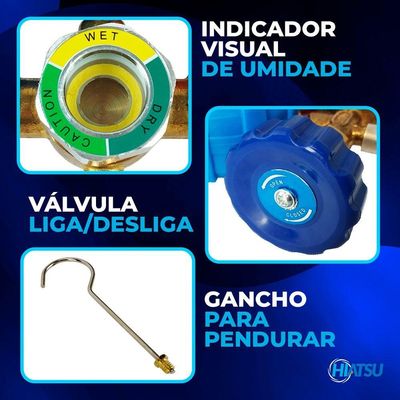 Manifold Premium Gás R22 R32 R134a E R410a Com Mangueiras 1,50m E Adaptadores Mph-332 Hiatsu