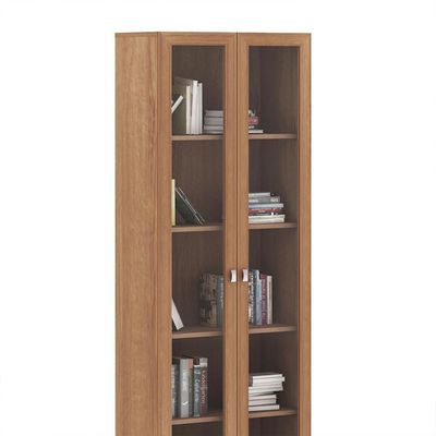 Kit 2 Estantes 2 Portas 4 Prateleiras 171X59Cm Amêndoa