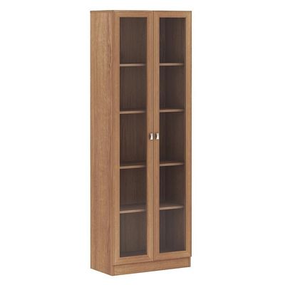 Kit 2 Estantes 2 Portas 4 Prateleiras 171X59Cm Amêndoa