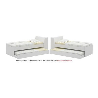 Cama Solteiro Bicama Com 2 Colchões Ditália Bb-28 Branco