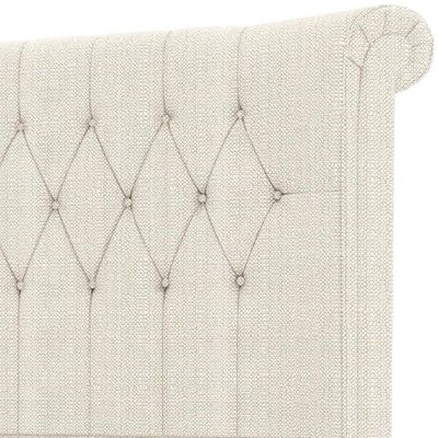 Cabeceira Cama Box King 195cm Estofada Meora P05 Linho Creme