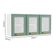 Armário Aéreo De Aço 3 Portas Vidro Bella Bertolini Verde Branco
