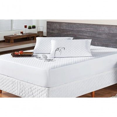 Protetor Colchao Casal Impermeavel Matelado Aquarela 01 Peça - Branco