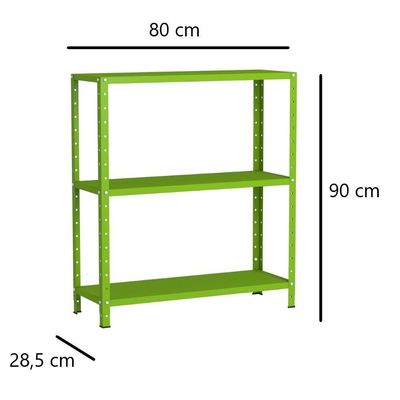 Estante Aço 3 Prateleiras Livros Cozinha Quarto Eaf007 Verde
