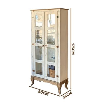Conjunto Aparador Rústico Com Cristaleira Madeira Maciça Branco Garapa D230 D113 Shop Jm
