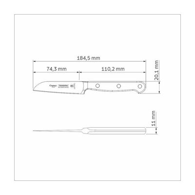 Faca Para Legumes E Frutas Tramontina Century Wood Com Lâmina Em Aço Inox E Cabo De Madeira