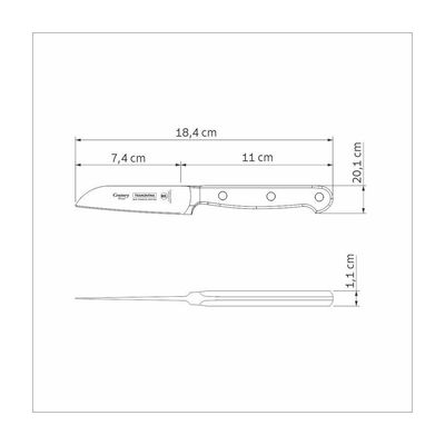 Faca Para Legumes E Frutas Tramontina Century Wood Com Lâmina Em Aço Inox E Cabo De Madeira