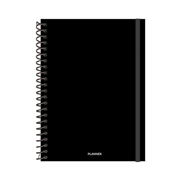Agenda Planner Jandaia Espiral Capa Dura Le Basic Collors Office 160 Folhas Preto