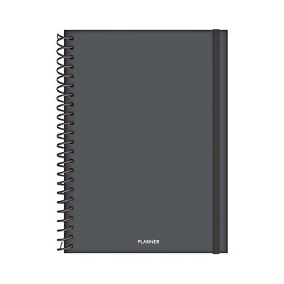 Agenda Planner Jandaia Espiral Capa Dura Le Basic Collors Office 160 Folhas Cinza