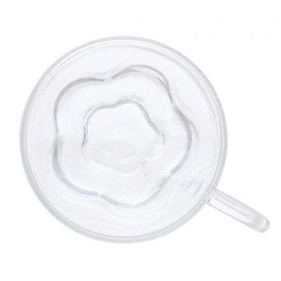 Jogo De Xícaras De Café Parede Dupla Flor Hibisco 75 Ml Lyor