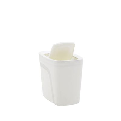 Lixeira Tramontina Compact Em Polipropileno Branco Com Tampa Basculante 6,5 L