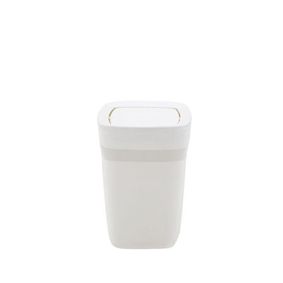 Lixeira Tramontina Compact Em Polipropileno Branco Com Tampa Basculante 6,5 L