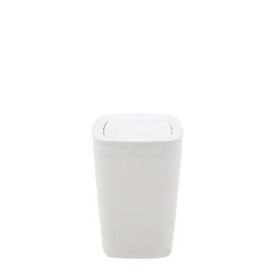 Lixeira Tramontina Compact Em Polipropileno Branco Com Tampa Basculante 6,5 L