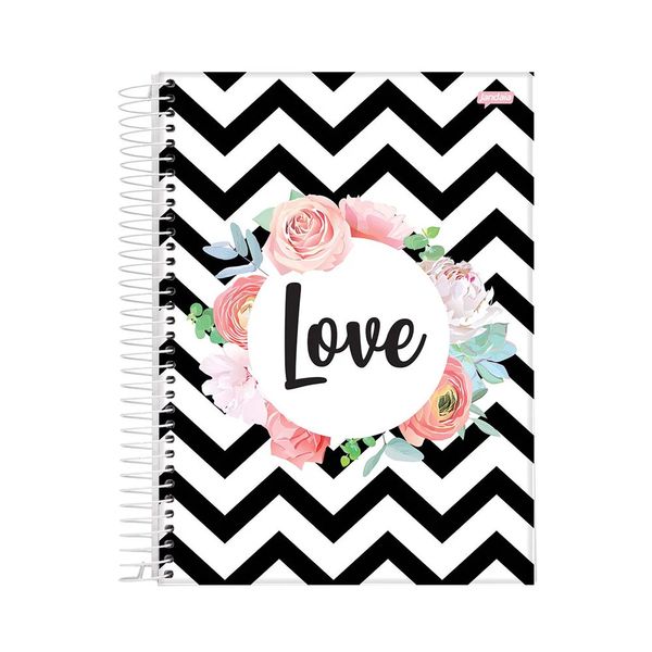Caderno Universitário Jandaia Espiral Capa Dura Le Feminino 20 Matérias 320 Folhas Modelo 1
