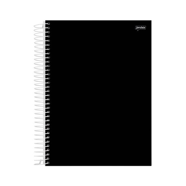 Caderno Universitário Jandaia Espiral Capa Dura Le Basic Collors 10 Matérias 160 Folhas Preto