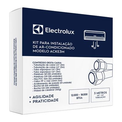Kit Instalação de Ar Condicionado Split 12000 A 18000 Btus - 3 metros ACKE3M Não se aplica