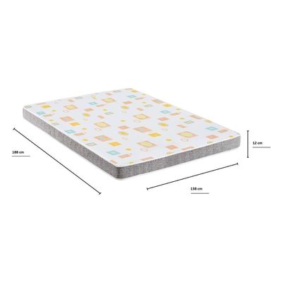 Colchão De Casal Com Espuma D20 138x188cm Inducol Cr452c Branco/cinza Branco/cinza