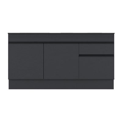 Balcão Cozinha Gabinete Pia 150 Cm 3 Portas 1 Gaveta Preto