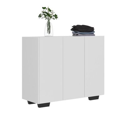 Armário Lavanderia Com 3 Portas 90 Cm Mp5034 Branco/Preto