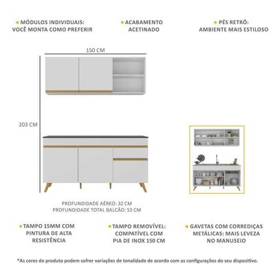 Armário De Cozinha Compacta Multimóveis Branco