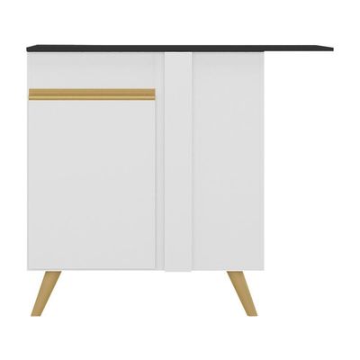 Balcão Cozinha De Canto 1 Porta Gw Multimóveis Mp3743 Branco