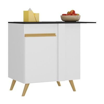 Balcão Cozinha De Canto 1 Porta Gw Multimóveis Mp3743 Branco