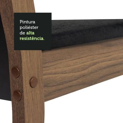 Conjunto Sala Jantar Mesa Madeira 4 Cadeiras Rustic