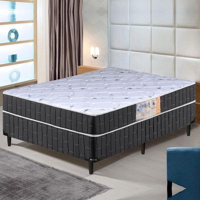 Cama Box Casal Conjugado Granada Umaflex Preto/branco Flor Preto/Branco Floral