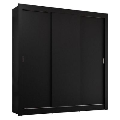 Guarda-roupa Casal 3 Portas Correr Preto Madesa