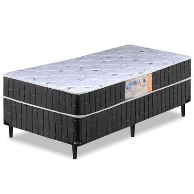 Cama Box Solteiro Conjugado Granada Umaflex Preto