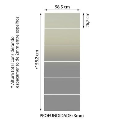 Kit Madesa com 6 Espelhos para Guarda-Roupa Incolor