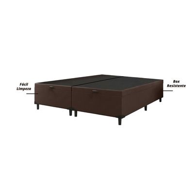 Cama Box  Baú Queen 1,58m  41cm Altura Prince Suede Marrom