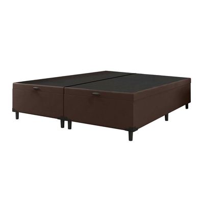 Cama Box  Baú Queen 1,58m  41cm Altura Prince Suede Marrom