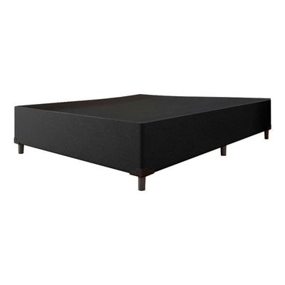 Cama Box Casal 1,38m Com 38cm De Altura Suede Prince Preto Preto